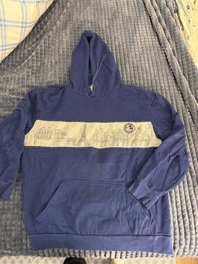 Disney Navy Hoodie with Cream Paris Stripe